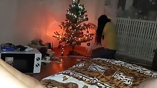 While My Mummy Decorates The Tree, I Masturbate My Muff