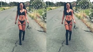 Street Modeling Before Car Rubber Hood Fucking