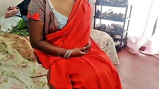 Indian Desi Sexy Wifey Dammi With Crimson Saree